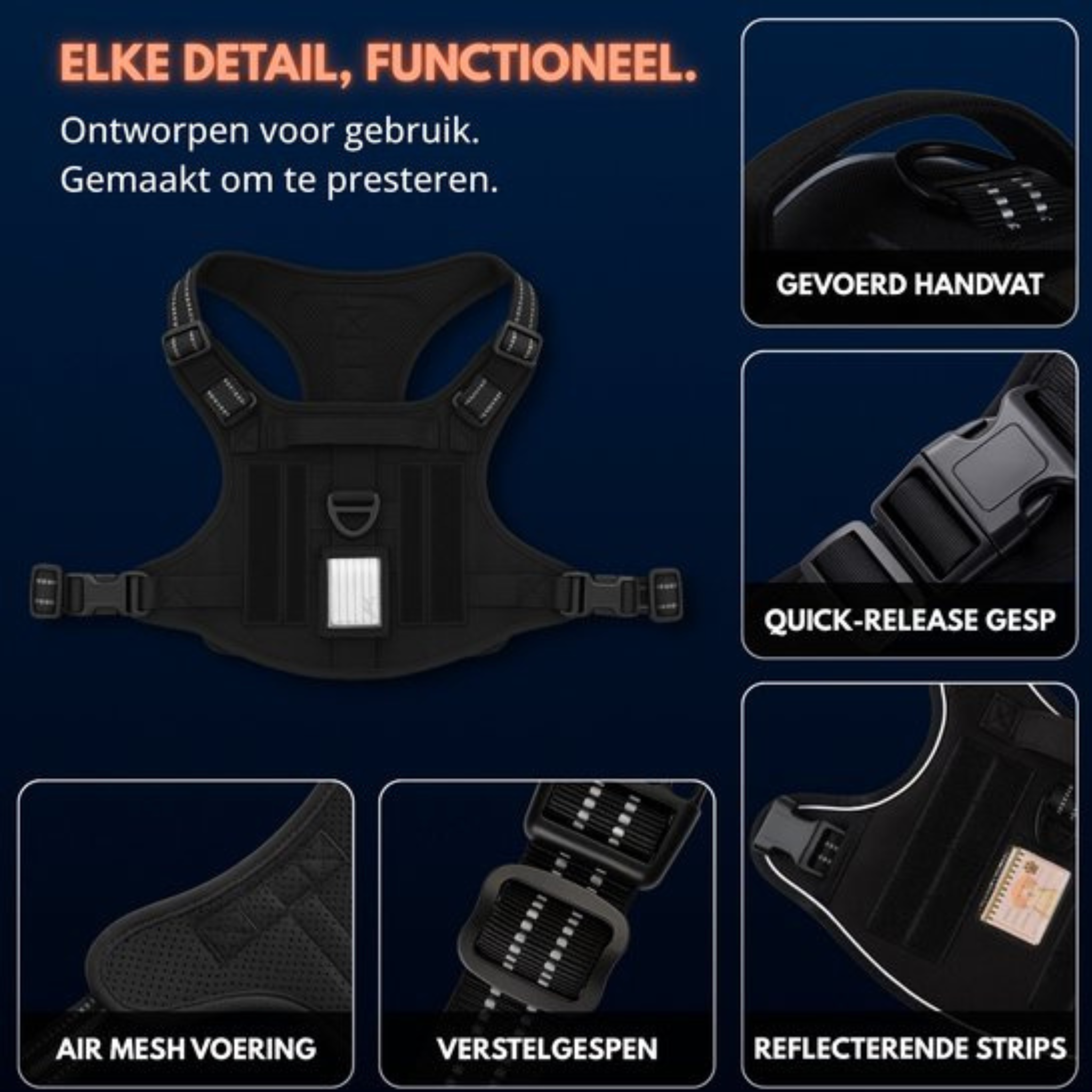 Wandelharnas Hond Functionele details
