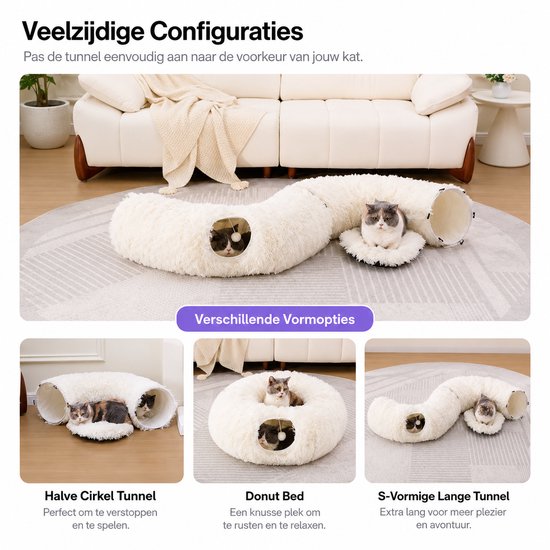 Kattentunnel BOTC Creme Veelzijdige configuraties