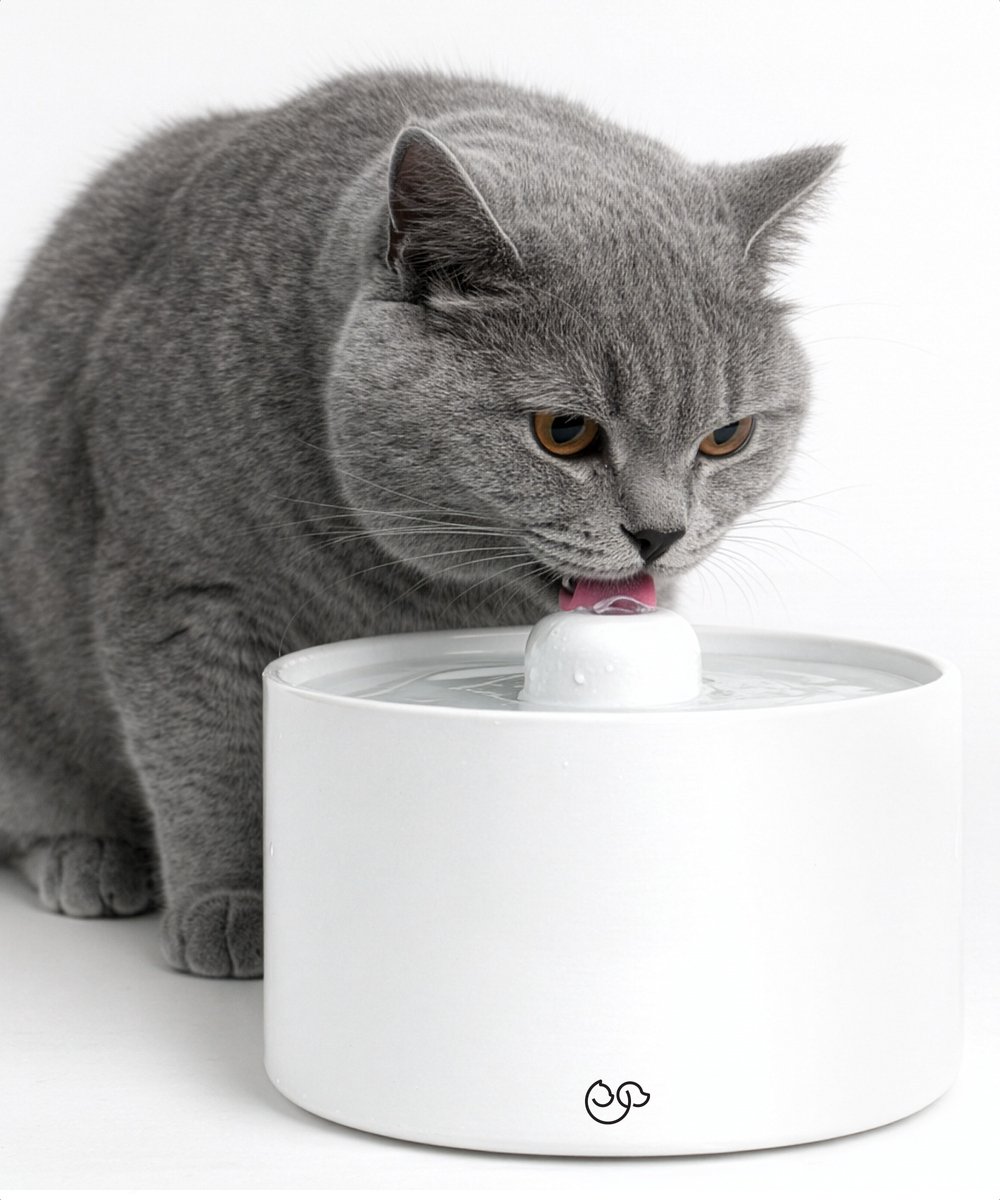 Keramische Drinkfontein Kat en Hond 2L