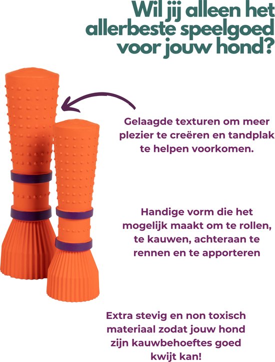 Kauwspeelgoed Furmey Zoomies Kauwstaaf Oranje