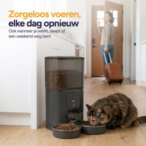 Viervoeter Automatische Dubbele Voederbak Kat met Camera Zorgeloos